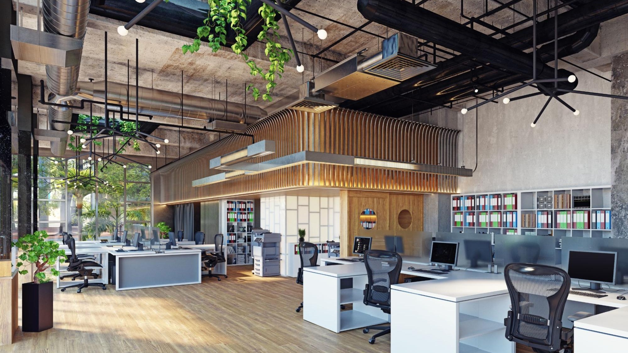 Modern commercial office space with contemporary design