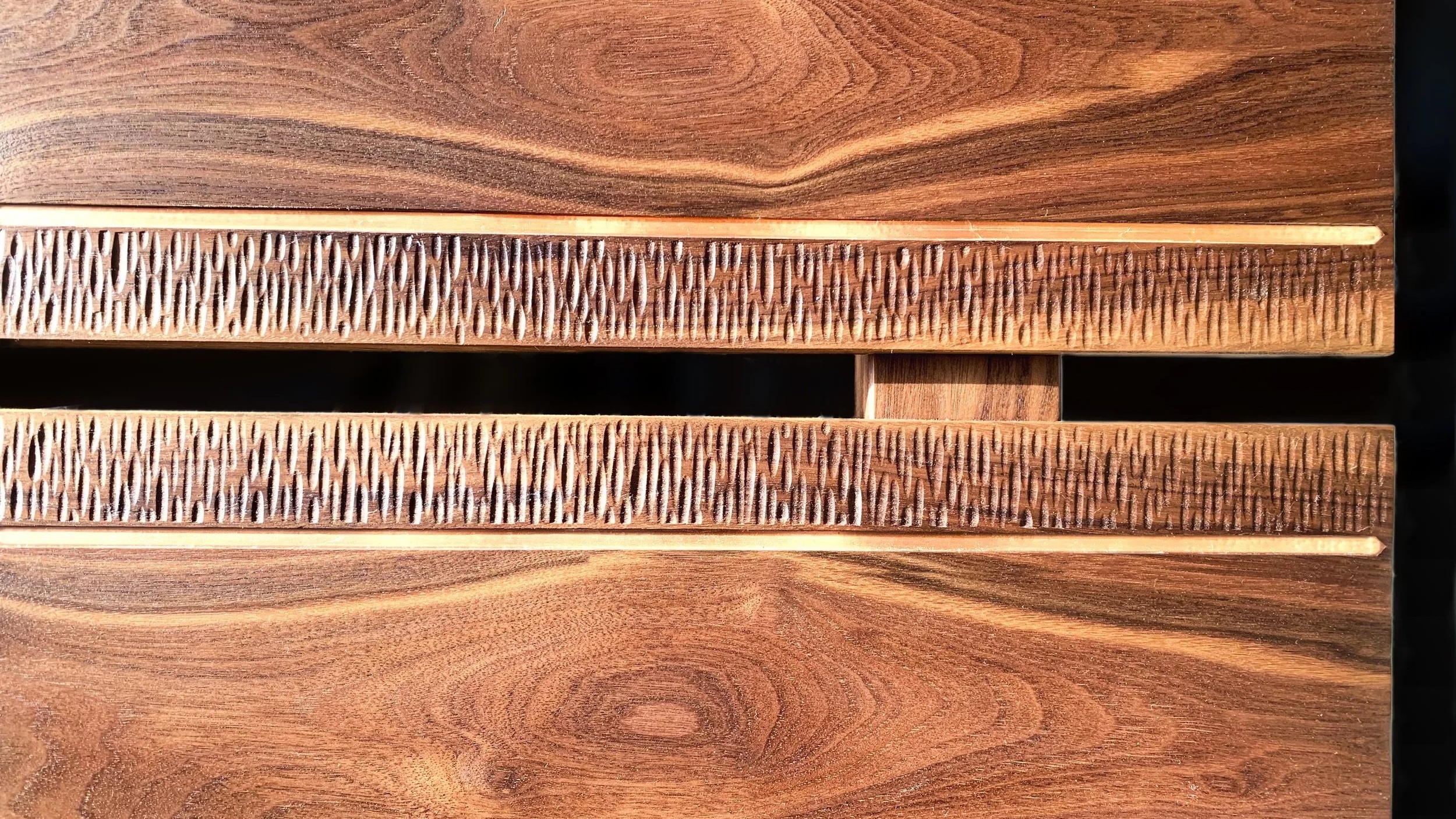 Close-up of fine woodworking craftsmanship and joinery